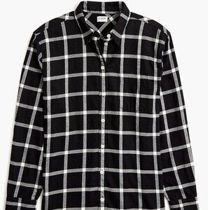 J. Crew Plaid Flannel 100% Cotton Button Down Shirt Women's Small S